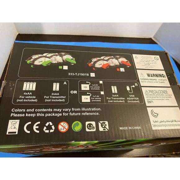 White/Red Trim Remote Control Round Rolling Stunt Car, HGT Engine NEW - Picture 6 of 9